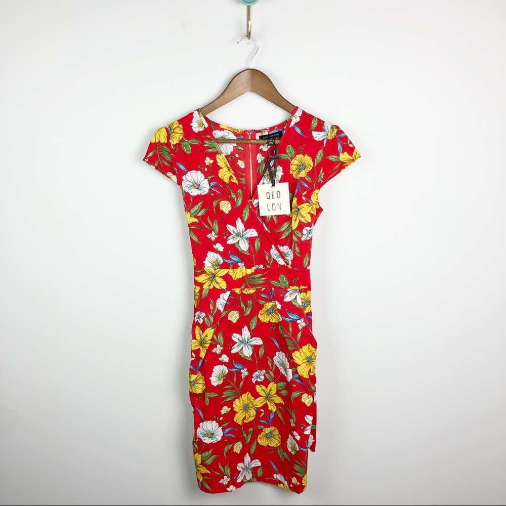 ASOS QED london wrap front tulip dress